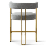Mia 24" Modern Gold Chenille Counter Stool with Arms (1-piece)