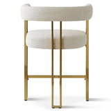 Mia 24" Modern Gold Chenille Counter Stool with Arms (1-piece)