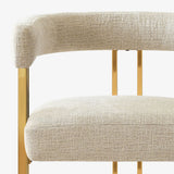 Mia 24" Modern Gold Chenille Counter Stool with Arms (1-piece)