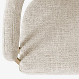 Mia 24" Modern Gold Chenille Counter Stool with Arms (1-piece)