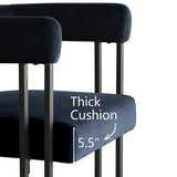 Dwen & Mia 35" Round Black & Velvet Set for 2 (3-Piece)