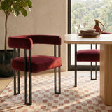 Mia Velvet Dining Chair with Arms (Set of 2)