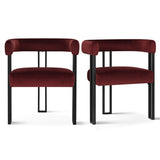Mia Velvet Dining Chair with Arms (Set of 2)