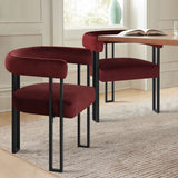 Mia Velvet Dining Chair with Arms (Set of 6)