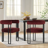 Mia Velvet Dining Chair with Arms (Set of 2)