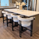 Mia 24" Modern Velvet Counter Stool with Arms (Set of 2)