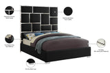 Milan Contemporary Bed with Bold Geometric Chrome Design and Tall Headboard for Stylish Bedrooms