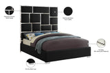 Milan Contemporary Bed with Bold Geometric Chrome Design and Tall Headboard for Stylish Bedrooms