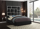 Milan Contemporary Bed with Bold Geometric Chrome Design and Tall Headboard for Stylish Bedrooms