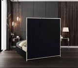 Milan Contemporary Bed with Bold Geometric Chrome Design and Tall Headboard for Stylish Bedrooms