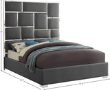 Milan Contemporary Bed with Bold Geometric Chrome Design and Tall Headboard for Stylish Bedrooms