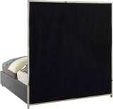 Milan Contemporary Bed with Bold Geometric Chrome Design and Tall Headboard for Stylish Bedrooms