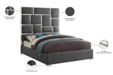 Milan Contemporary Bed with Bold Geometric Chrome Design and Tall Headboard for Stylish Bedrooms