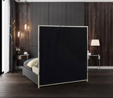 Milan Contemporary Bed with Bold Geometric Chrome Design and Tall Headboard for Stylish Bedrooms