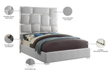 Milan Contemporary Bed with Bold Geometric Chrome Design and Tall Headboard for Stylish Bedrooms