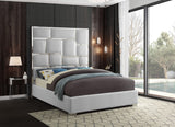 Milan Contemporary Bed with Bold Geometric Chrome Design and Tall Headboard for Stylish Bedrooms