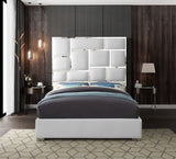 Milan Contemporary Bed with Bold Geometric Chrome Design and Tall Headboard for Stylish Bedrooms