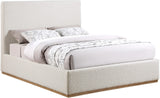 Monaco Contemporary Bed with Solid Wood Frame and Elegant Boucle Fabric for Modern Bedrooms