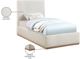 Monaco Contemporary Bed with Solid Wood Frame and Elegant Boucle Fabric for Modern Bedrooms