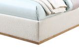 Monaco Contemporary Bed with Solid Wood Frame and Elegant Boucle Fabric for Modern Bedrooms