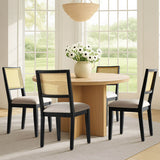 Monica Rattan Solid Wood Upholstered Dining Chair (Set of 2)