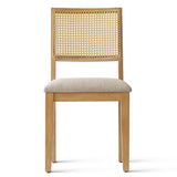 Monica Rattan Solid Wood Upholstered Dining Chair (Set of 2)