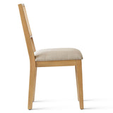 Monica Rattan Solid Wood Upholstered Dining Chair (Set of 6)