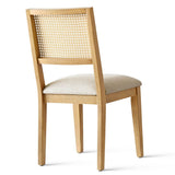 Monica Rattan Solid Wood Upholstered Dining Chair (Set of 2)