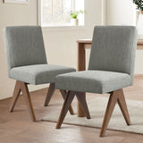 Morgan Mid Century Modern Upholstered Dining Chair (Set of 2)