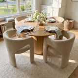 Khloe Modern Chenille Dining Chair with Arms (Set of 2)