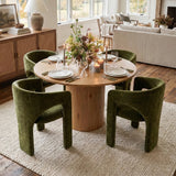 Khloe Modern Chenille Dining Chair with Arms (Set of 2)