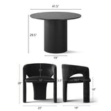 Musk & Khloe 41.5" Round Dining Table Set for 4 (5-Piece)