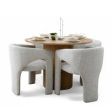 Musk & Khloe 41.5" Round Dining Table Set for 4 (5-Piece)