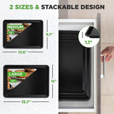 2-Pc. Nonstick Cookie Sheet Baking Pan - Professional Quality Kitchen Cooking Non-Stick Bake Trays With Black Coating Inside & Outside