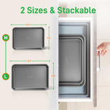 2-Pc. Nonstick Cookie Sheet Baking Pan - Professional Quality Kitchen Cooking Non-Stick Bake Trays With Gray Coating Inside & Outside