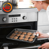 2-Pc. Nonstick Cookie Sheet Baking Pan - Professional Quality Kitchen Cooking Non-Stick Bake Trays With Gray Coating Inside & Outside