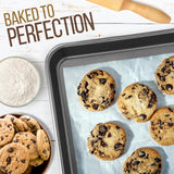 2-Pc. Nonstick Cookie Sheet Baking Pan - Professional Quality Kitchen Cooking Non-Stick Bake Trays With Gray Coating Inside & Outside