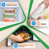10-Piece Superior Glass Food Storage Containers Set - Stackable Design, Newly Bpa-Free Airtight Clear Locking Lids With Vent Lids & Red Air Hole