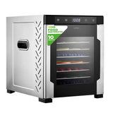 10  Shelf Stainless Steel Trays With Digital Timer And Temperature Control, 900 Watts