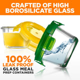 12 Pcs. Mini High Borosilicate Glass Round Meal-Prep Containers With Airtight Lid, 4Oz