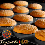 3-Pc. Nonstick Cookie Sheet Baking Pan - Professional Quality Kitchen Cooking Non-Stick Bake Trays With Black Coating Inside & Outside
