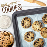3-Pc. Nonstick Cookie Sheet Baking Pan - Professional Quality Kitchen Cooking Non-Stick Bake Trays With Black Coating Inside & Outside