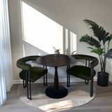 New Haven & Mia 35" Black Round Dining Table Set for 2 (3-Piece)