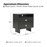 Dan 28" Tall Modern Style Nightstand with Built-In Outlets(Optional Types)