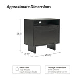 Dan 28" Tall Modern Style Nightstand with Built-In Outlets(Optional Types)
