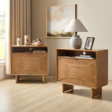 Dan 28" Tall Modern Style Nightstand with Built-In Outlets(Optional Types)
