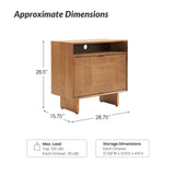 Dan 28" Tall Modern Style Nightstand with Built-In Outlets(Optional Types)