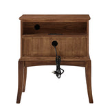 Dominique 28"Tall Solid Wood Nightstand with Hidden Outlet(Optional Types)