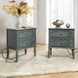 Joah 28"Tall Farmhouse 2-Drawer Nightstand with Built-in Charging(Optional Types)