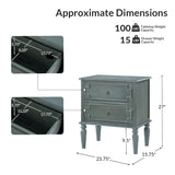 Joah 28"Tall Farmhouse 2-Drawer Nightstand with Built-in Charging(Optional Types)